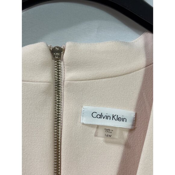 Calvin Klein Womens Light Pink Short Sleeve A-Line Dress Size 16W Midi New - Picture 6 of 8